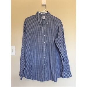 Magna Click Blue Gingham Check Wrinkle Free Magnetic Close Adaptive Shirt Large